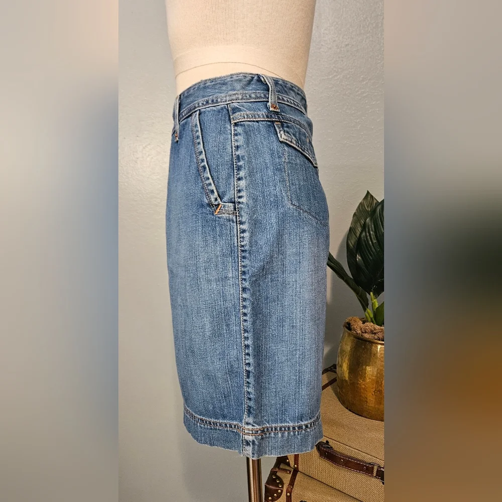 EDDIE BAUER Y2K 100% Cotton Vintage Above The  Knee Length Denim Jean Skirt! - Picture 3 of 8